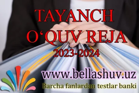 2023-2024 o'quv yili uchun tayanch o'quv reja