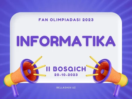 Informatika fanidan fan olimpiadasining tuman bosqichi savollari (2023-2024 o'quv yili )